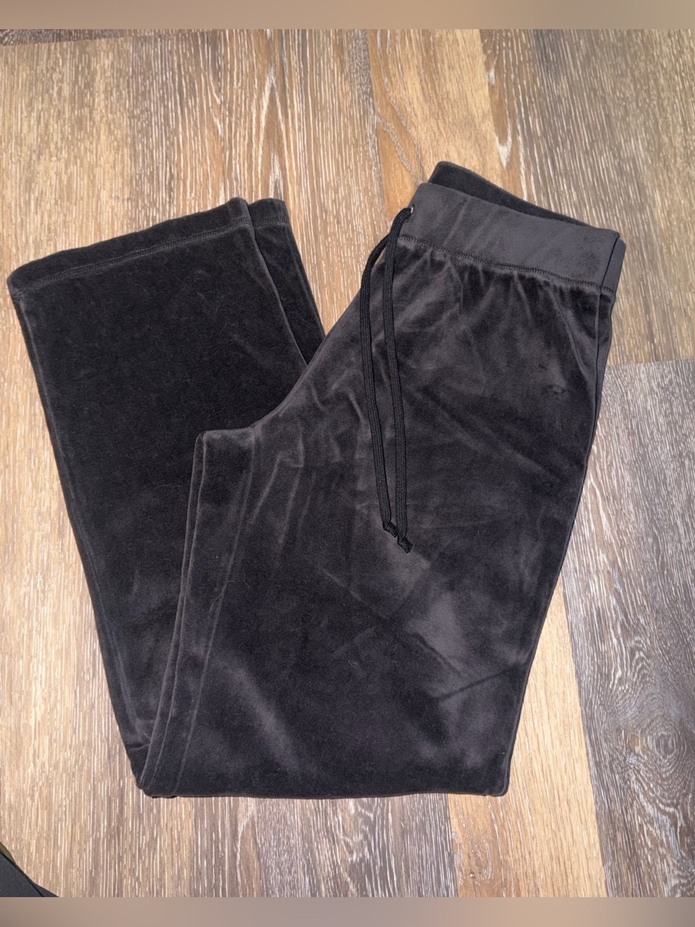 Black Velour Pull-On Jogger Pants